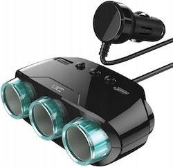 LTC Audio Φορτιστής Αυτοκινήτου με Θύρες 1xUSB-A 1xType-C 3xΑναπτήρα LTC Audio Φορτιστής Αυτοκινήτου με Θύρες 1xUSB-A 1xType-C 3xΑναπτήρα