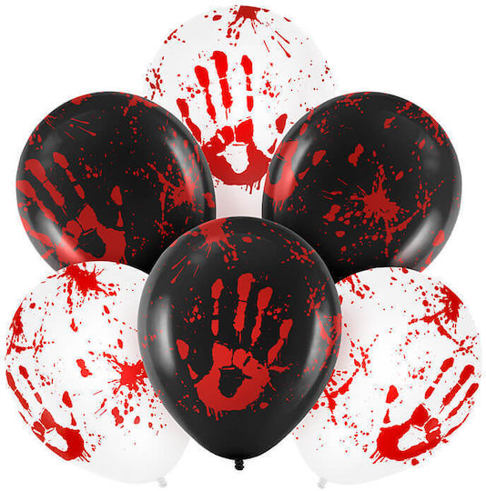 Set 6 Halloween Latex Luftballons Schwarze