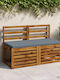Outdoor Wooden Bench With Cushions 100x50cm