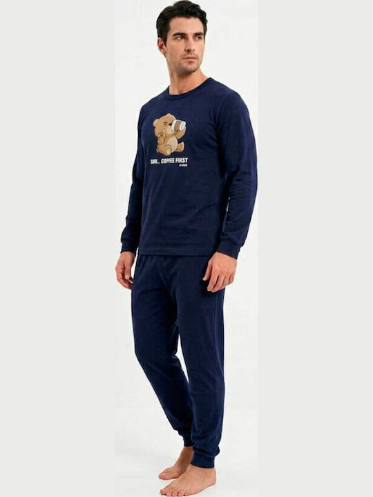 Nina Club Pijama de iarnă pentru bărbați din bu...