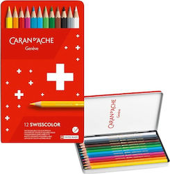 Caran D`arche Wisscolor Creioane Acuarelă Hexagonale Efect Acuarelă 12 Bucăți Culori Diverse