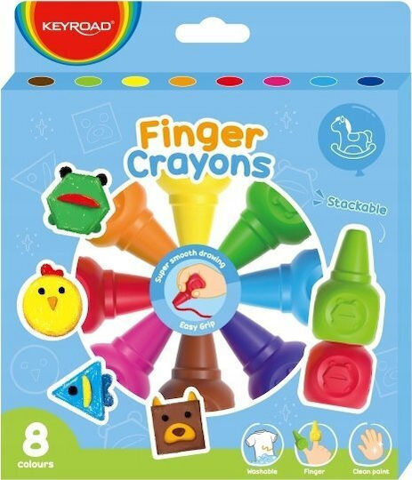 Keyroad Crayons Worn On Fingers 8 Pieces