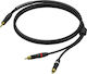 Procab 3.5mm Jack Cable 3.5mm Male - 2x RCA Male Black 3m with Gold Plated Terminals PRA711/3