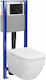 Alcadrain Built-in Plastic Toilet Flush Rectangular Low Pressure Black