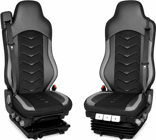 Калъфи за автомобилни седалки Man Tgx 2015-2021 Еко кожа Алкантара стил вложки Черен Сив