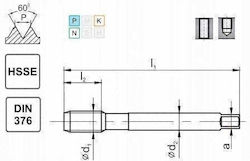 Fanar Κολαούζο Gwintownik M 6 Din-376c 6h Hsse 800