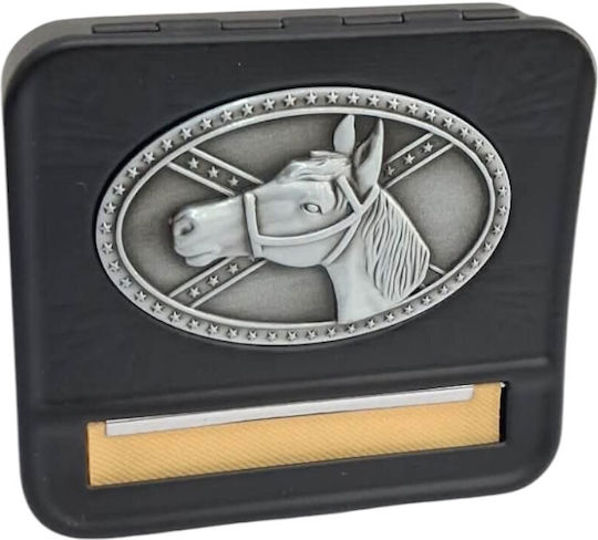 Kalliopi Silver Zigarettenschachtel Drehzigarettenschachtel Metallisch Schwarz Farbe Design Pferd 8x9cm 47302-010-3