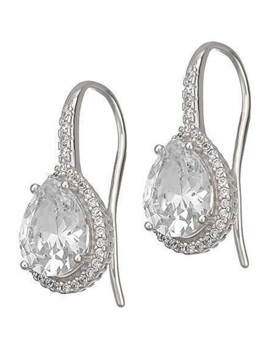 Drandakis Silver Dangle Earrings with Stones