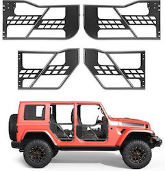 Vevor Jeep Tube 4-Tür Auto Zubehör Für Jeep Wrangler Jk Jku Unlimited 2007-2018 Stahl Vorder- Und Hintertüren Rohrförmige Halbe Türen Off Road Aufbewahrungstasche Gummi Kissen Scharniere Schwerlast Schloss Oe