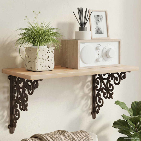 vidaXL Heavy Duty Shelf Support Made of Stainless Steel in Brown Color 240x240mm 2pcs