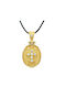 Drandakis Byzantine Talisman Necklace Made of Gold Plated Silver Black