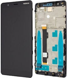 Nokia 5.1 Ersatzbildschirm mit Rahmen Schwarz Original