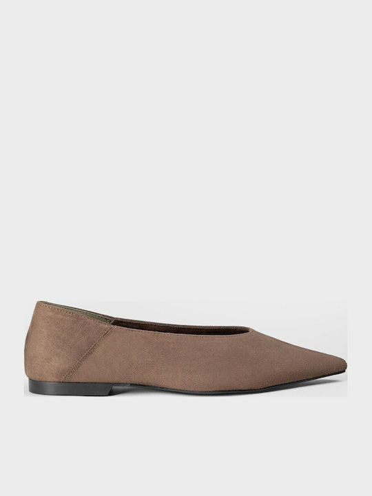 Sante Wildleder Damen Ballerinas Spitz zulaufend Khaki