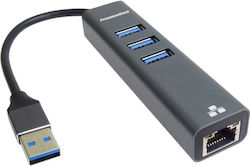 PremiumCord USB Hub 10 Ports USB 3.0 with USB-A / Ethernet PremiumCord USB Hub 10 Ports USB 3.0 with USB-A / Ethernet