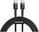 Baseus Braided USB 2.0 Cable USB-C Male - USB-C 60W PD Black 1m CATKLF-GG1