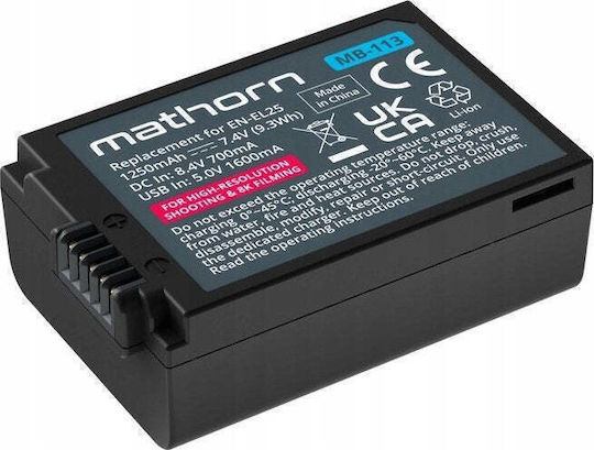 Nitecore Kamera-Batterie Mathorn Mb-113 1250mah Usb-c Kompatibel En-el25