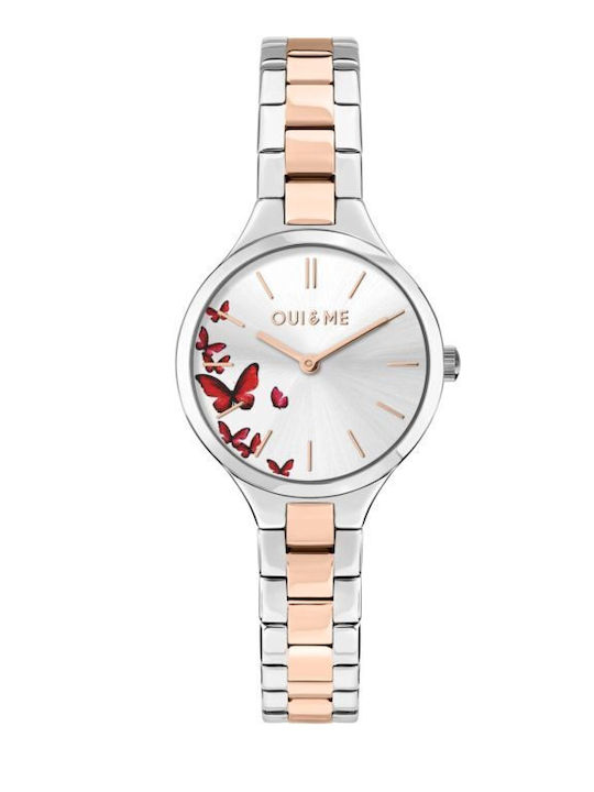 Oui & Me Women's Watch 30mm Battery with Stainless Steel Bracelet White Silver