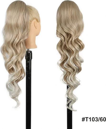 Ponytail Gkm Synthetische Menschliche Haar Keratin Kanekalon Nicht Frizz Nicht Glänzend Nicht Verwickelt Gebrochen V-Form 50 Cm System mit Nester Code 103/60