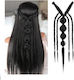 Haarverlängerung mit Clip in Schwarze Farbe 67cm Pferdeschwanz
