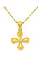 Xrisokosmima Byzantine Cross Gold Plated Silver with Chain