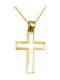 Papoulidis Jewellery Мъжки Златен Кръст 14 Карата Двулицев С Кръстосано Без Верижка