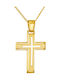 Papoulidis Jewellery Мъжки Златен Кръст 14 Карата Двулицев Без Верижка