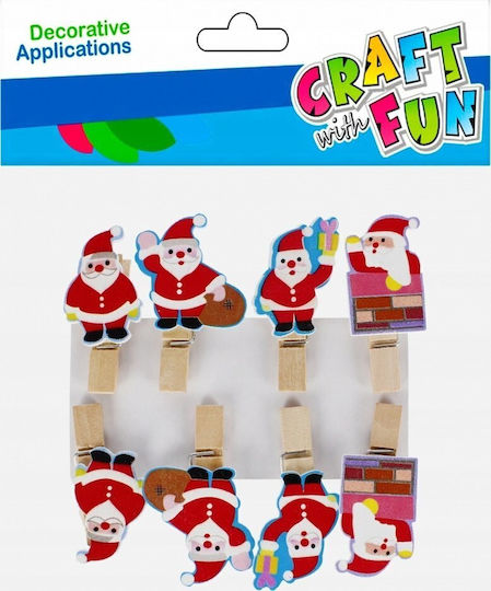 Craft Fun Коледни Щипки За Дрехи Дядо Коледа 8 Бройки Cf Pbh 12/288