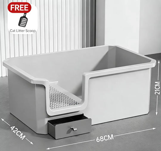 Pet's Choice Katzenklos mit Sieb Graues M68 x B42 x H21cm