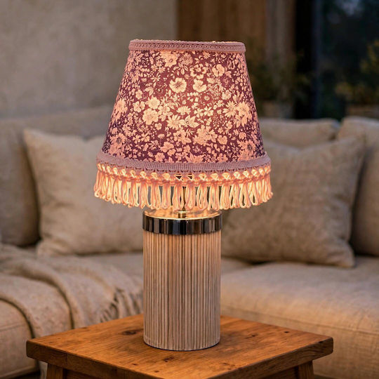 Table Lamp for E27 Fitting with Purple Shade and Base