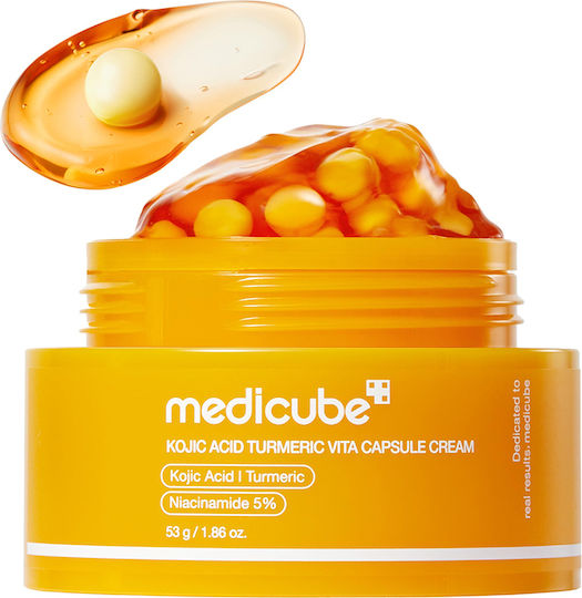 Medicube Kojic Acid Turmeric Vita Face Cream for Moisturizing & Brightening with Hyaluronic Acid & Niacinamide 50gr