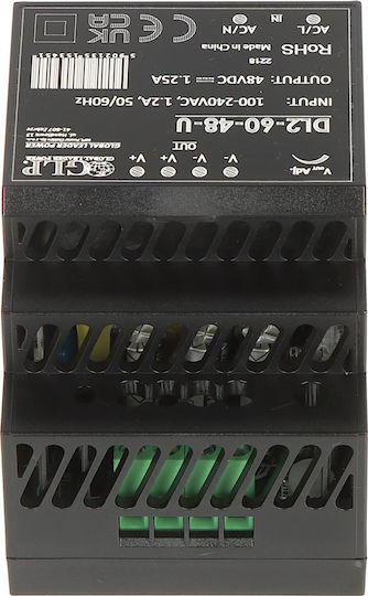 Rail Mount Power Supply with 48V Output and 60W 1.25A