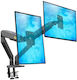North Bayou Desk Mounted Stand for 2 Screens up to 32" Grey