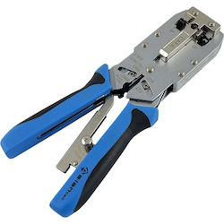 A-LAN Crimpzange für Netzwerkstecker RJ12 RJ11 RJ45 mit Abisolierzange und Ratschenmechanismus