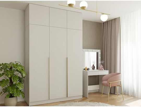 Mandeville 398 Τρίφυλλη Ντουλάπα με Καθρέπτη 150x56x201cm Χρυσό Mandeville 398 Τρίφυλλη Ντουλάπα με Καθρέπτη 150x56x201cm Χρυσό