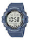 Casio Дигитален Мъжки Ръчен Часовник 54.4mm Хронограф На Батерия с Каучукова Каишка Син / Син