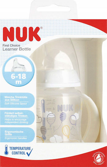 Nuk Plastic Baby Bottle Anti-colic with Silicone Teat for 6-18 Months White 150ml