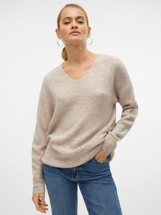 Vero Moda Дамски Пуловер Бежов