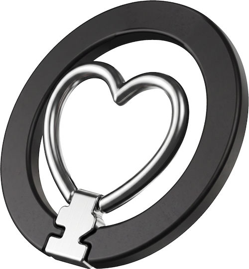 Zanaé Foldable Heart Ring Holder Iphone Magsafe Pixelsnap Black Silver