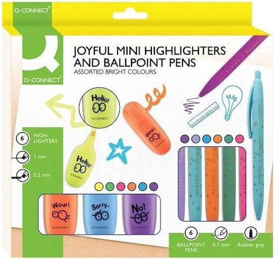 Q-Connect Q-Connect Unterstreichen Marker Verschiedene Farben 5mm Set 6 Stück (Verschiedene Farben)