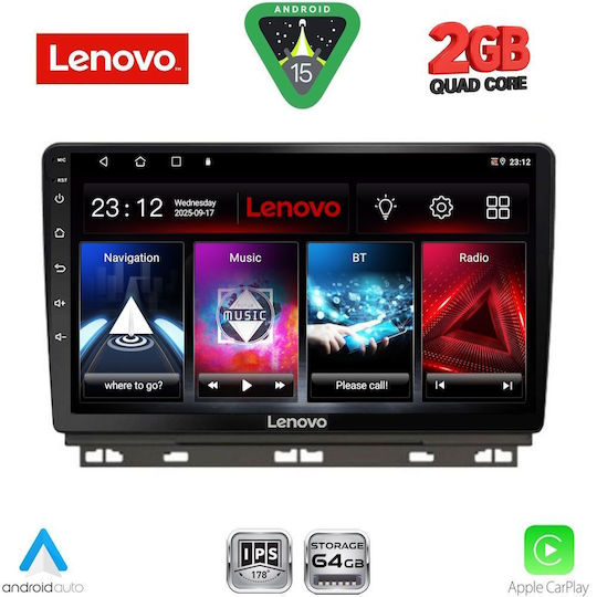Lenovo Автомобилна Аудио Система за Renault Clio / Captur 2019-2026 (Bluetooth/USB/Вграден Wi-Fi/GPS/Apple CarPlay/Android Auto) с Touch Screen 9"