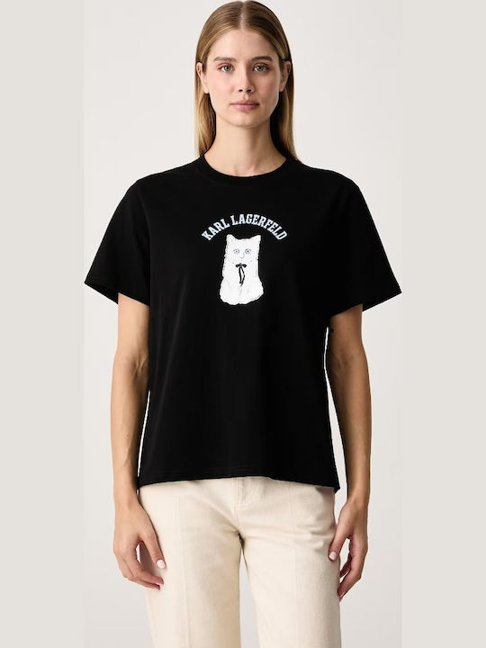 Karl Γυναικείο T-shirt Μαύρο
