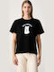 Karl Γυναικείο T-shirt Μαύρο