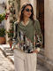 Long Women's Bomber Jacket Green