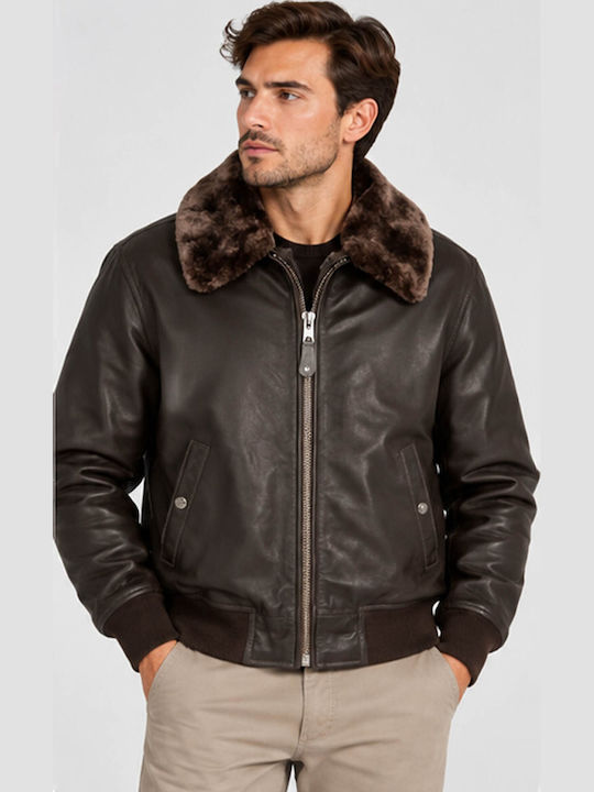 N.y.c Leather Jacket Dark Brown