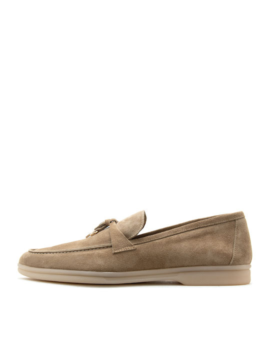 Loafers Dama Din Piele în Culoare Bej