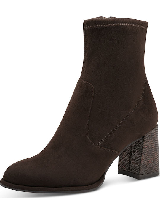 Damen Stiefeletten Mit Mittelhohem Braun Absatz