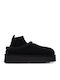 Suede Women's Ankle Boots with Platform Black