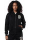 Women's Sweatshirt Cardigan Hooded Black