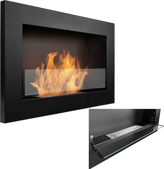 Globmetal Wall Mounted Indoor Bioethanol Fireplace Black