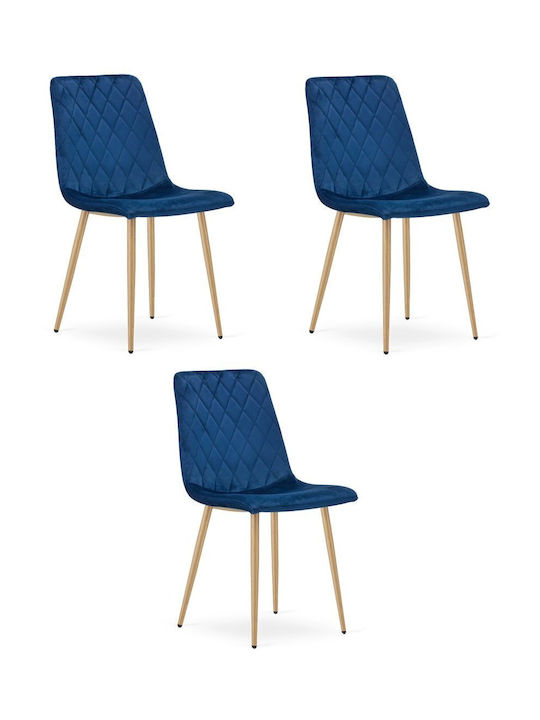 Turin Scaune Sala De Mese Catifea Navy Velvet P...